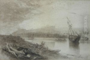 Moored Boats by Alfred William Hunt
