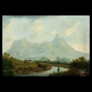 Hunt. British "view From The Canal At Welywol." Oil On Canvas. 8 X 111/4 Inches. Note: Label On Verso Hunt. British "view From The Canal At Welywol." Oil On Canvas. 8 X 111/4 Inches. Note: Label On Verso
