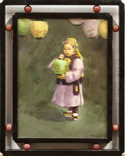Chinese Boy With Lantern - view 1
