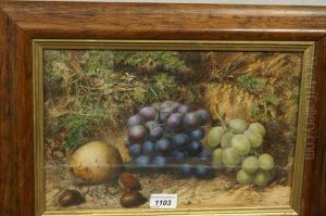 Still Life Of Grapes, Chestnuts And Pear, On A Mossy Bank Still Life Of Grapes, Chestnuts And Pear, On A Mossy Bank