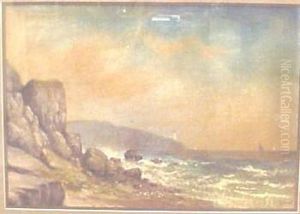 Coastal Landscape Featuring A Rocky Shore by Walter Simmons Hunt