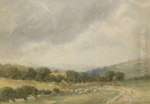 Figures In A Punt On The Broads by William Howes Hunt