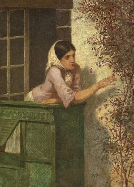Young Woman On A Balcony - view 1