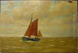 Krabbenfischer Vor Der Elbemundung by Richard Hunten