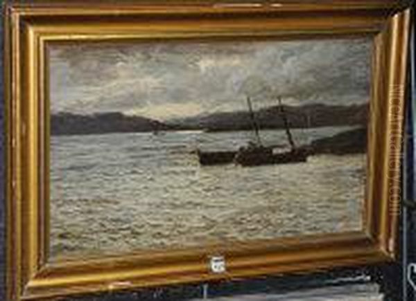 A Coastal Inlet With Fishing Boats - view 1