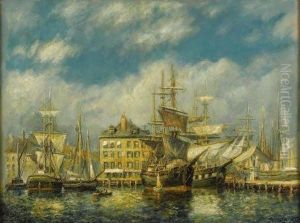 Old East India Docks by Frederick Leo Hunter