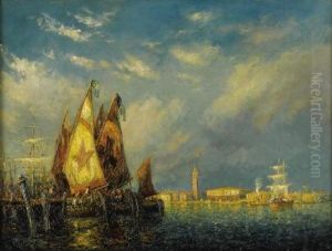 Old East India Docks by Frederick Leo Hunter