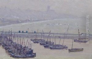 Boats At Anchor, Penzance by George Sherwood Hunter