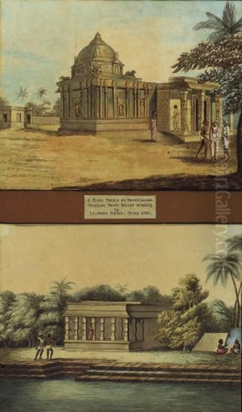 A Hindu Temple At Kanchipuram; And Nabobs Choultry And Tank Atkanchipuram, Tamil Nadu - view 1