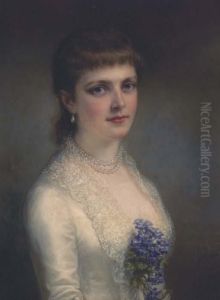 Portrait Of A Lady In A White Dress, Said To Be Emily Astor