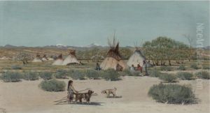 The Young Dog Trainer, Sioux Indian Encampment by Dwight W. Huntington