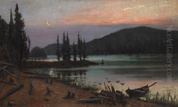 Lake And Mountains At Sunset - view 1