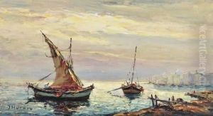 Effet Du Soir, Etang De Berre by Joseph Hurard