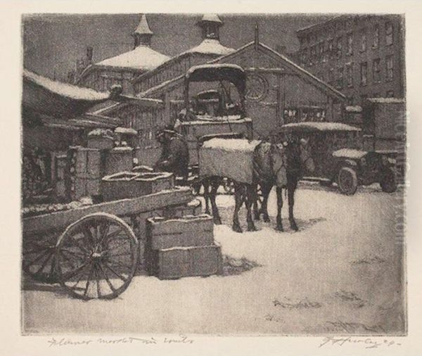 Flower Market In Winter - view 1