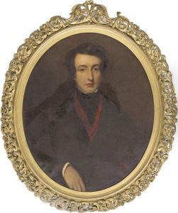 Portrait Of Edward Conroy (1809-1827), Half-length, In A Black Coatand Red Scarf