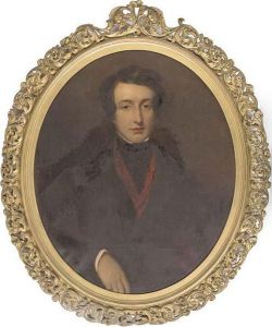 Portrait Of Edward Conroy (1809-1827), Half-length, In A Black Coat And Red Scarf