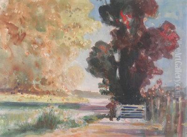 Figures In A Wooded River Landscape - view 1