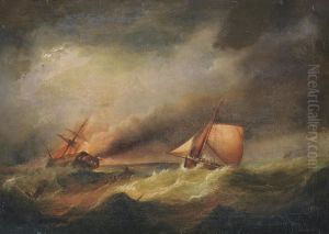 A Ship Ablaze With Rescue At Hand