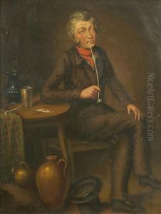 Interior Withfigure Smoking A Churchwarden