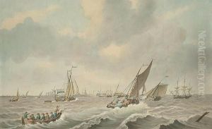 Shipping In A Swell, Thought To Be Off Helvoetsluys, Holland by Samuel Hutchinson