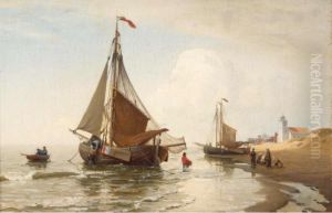 Unloading The Catch, Katwijk Aan Zee by Julius Huth
