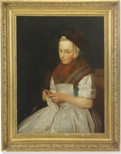 Portrait Of A Young Girl by Charles-Francois Hutin