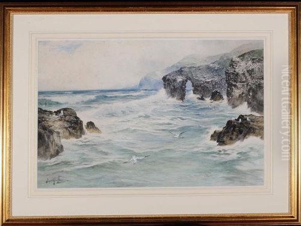 A Rocky Coastal Scene - A Companion View To The Previous Lot - view 1