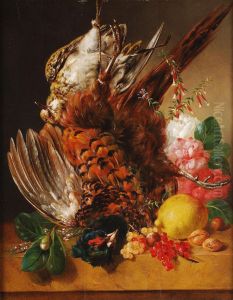 A Still Life With Fruit, Flowers And Game by Francois-Joseph Huygens