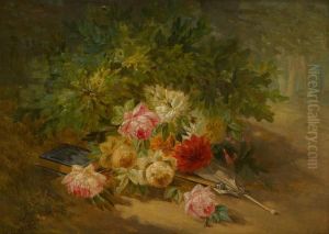 Jetee De Fleurs Avec Ombrelle by Francois-Joseph Huygens