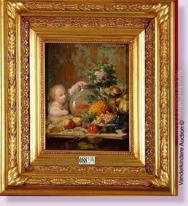 L'enfant Aux Poissons Rouges by Francois-Joseph Huygens