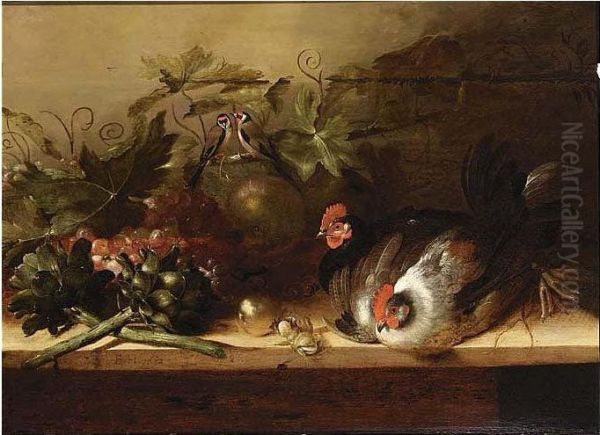 A Still Life With Two Hens - view 1
