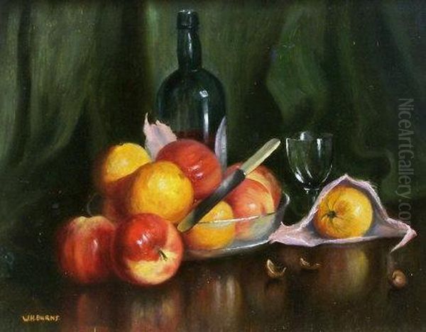 Still Life Table Study Of Fruit And Wine - view 1
