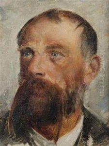 A Portrait Of The Poet Jaroslavvrchlicky by Vojtech (Adalbert) Hynais