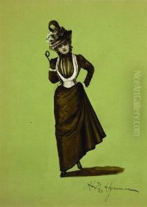Study Of A Woman In A Hat by Herman Hyneman