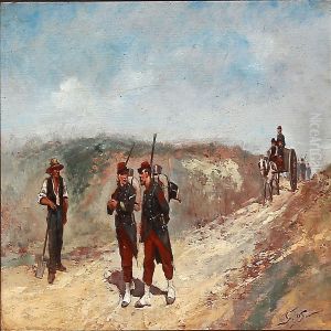 Soldiers On A Road by Georges-Louis Hyon