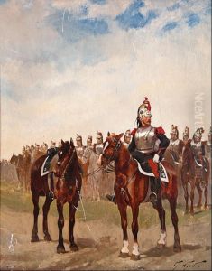 General Militar A Caballo Junto A La Tropa by Georges-Louis Hyon