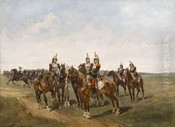 Scene De Hussards A Cheval - view 1