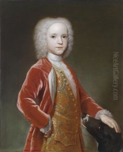 Portrait Of A Young Aristocrat And His Dog by Hans Hysing