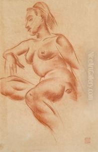 Femme Nue Assise by Alexander Evgenievich Yakovlev