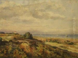Inscribed To Label Verso Near Lowestoft Looking Towards Yarmouth