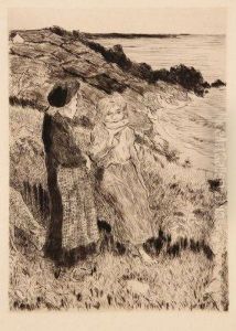 Deux Fillettes Sur Une Falaise Bretonne by Henri-Gabriel Ibels