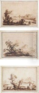Trois Paysages by Il Falsario Di Guerchino