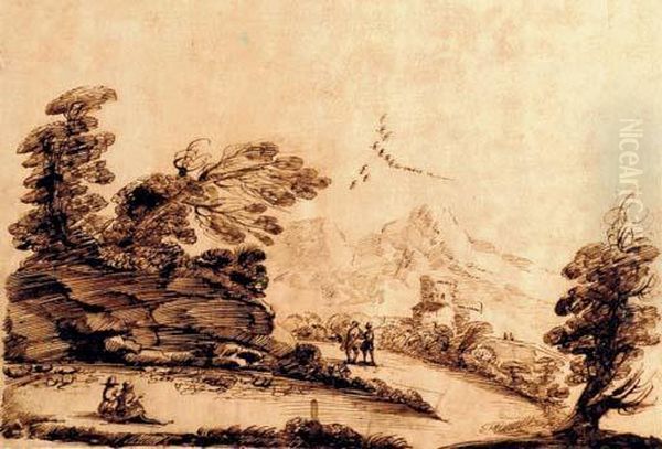 Landscape With Figures And Buildings In The Distance - view 1
