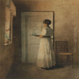 Ung Pige Med Bakke by Peder Vilhelm Ilsted