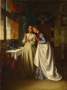 Deux Dames Et Une Boite A Bijoux by Josse Impens