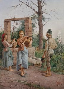Flirtation At The Well by Filippo Indoni