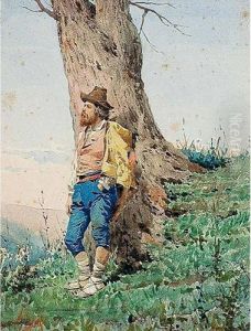 "campesino A La Sombra De Un Arbol"