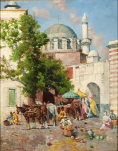 Scene De Marche A Istanbul by Filippo Indoni