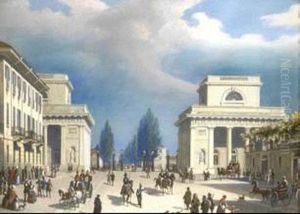 Scorcio Di Milano by Angelo Inganni