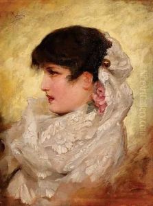 Portrait D'espagnole De Profil by Francisco Inglada